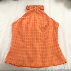 orange halter top